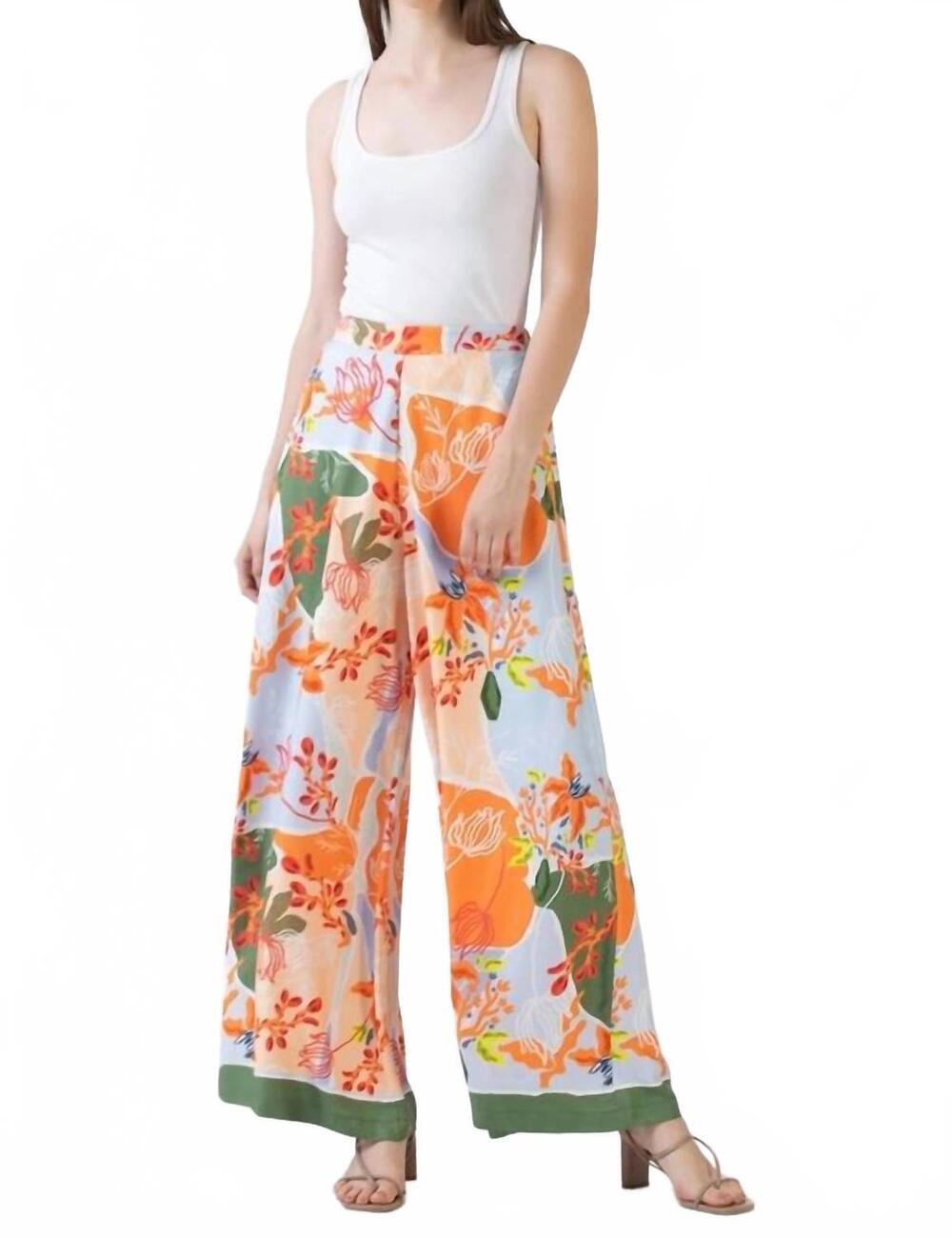 NEW CELINA MOON jana wide leg print pant